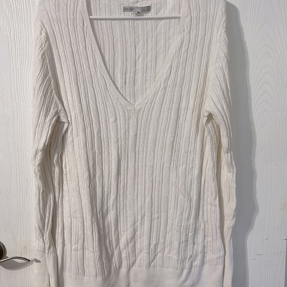 Old Navy white sweater
